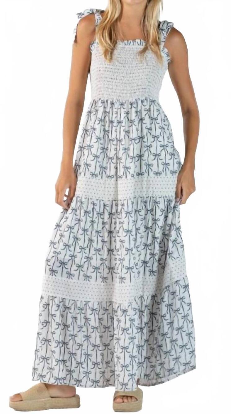 NEW SIMPLY SOUTHERN long dress with bows in white